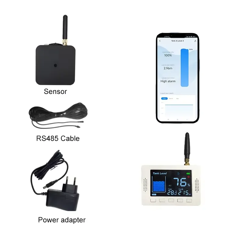 EE1 for Tuya Smart Sensor TLC2502LS Ultrasonic RS485 Water Level Controller Liquid Tank Level Monitoring System