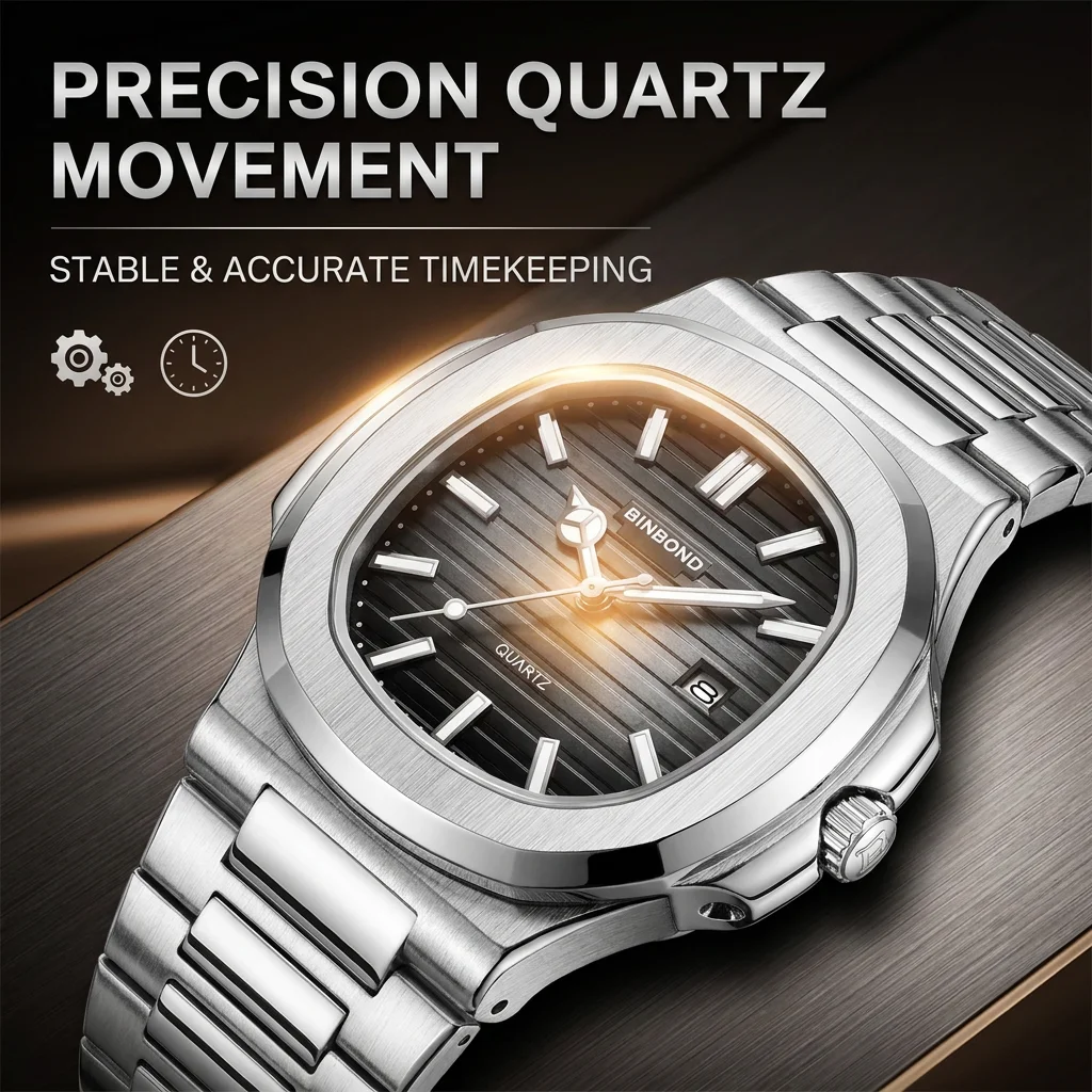 1pcs Fashion Square Wristwatch Stainless Steel Band Black Striped Dial Date Window Casual Daily Wear Versatile Trendy Ac