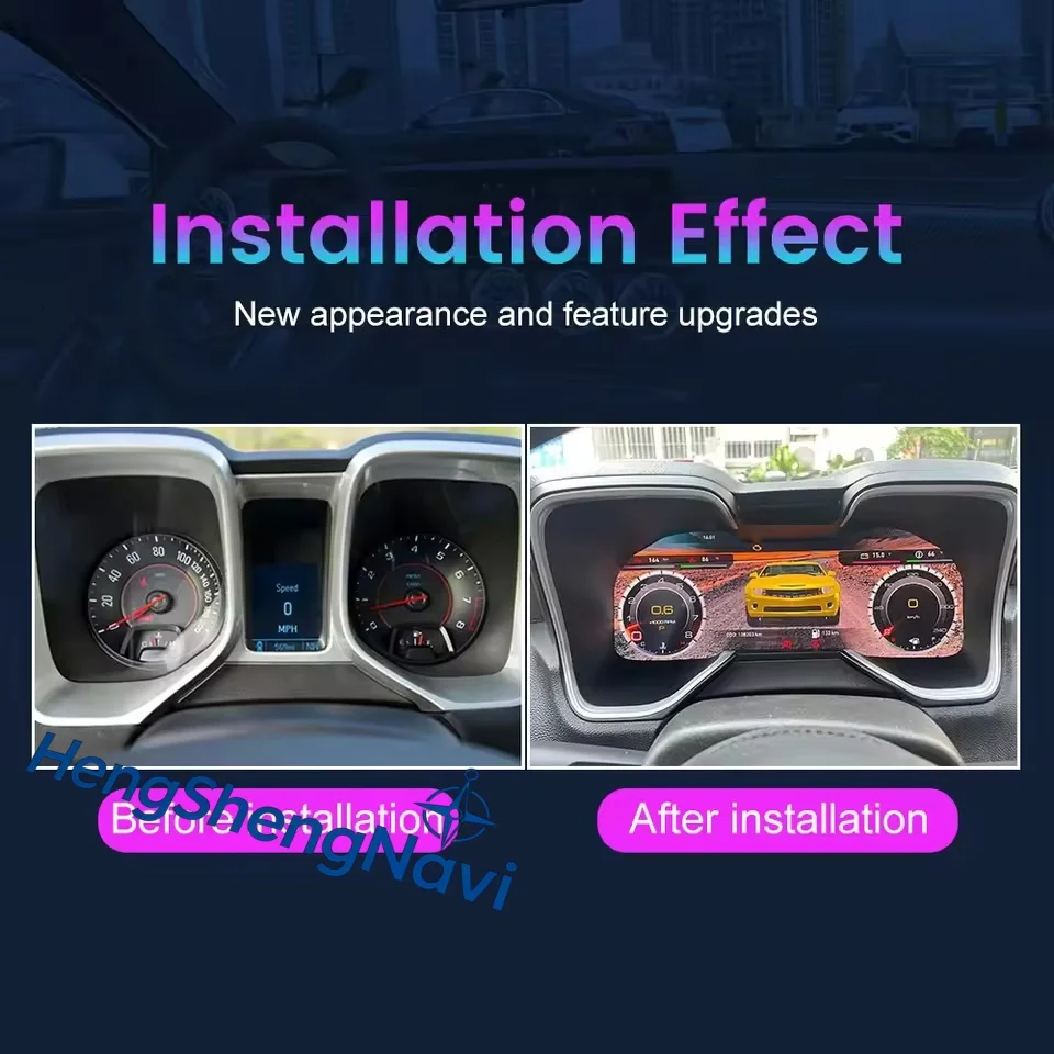 Car LCD instrument Speedometer Instrument Cluster Upgrade Smart Cluster 12.3 Inch For Chevrolet Camaro 2010 ~ 2015 2016 ~ 2023