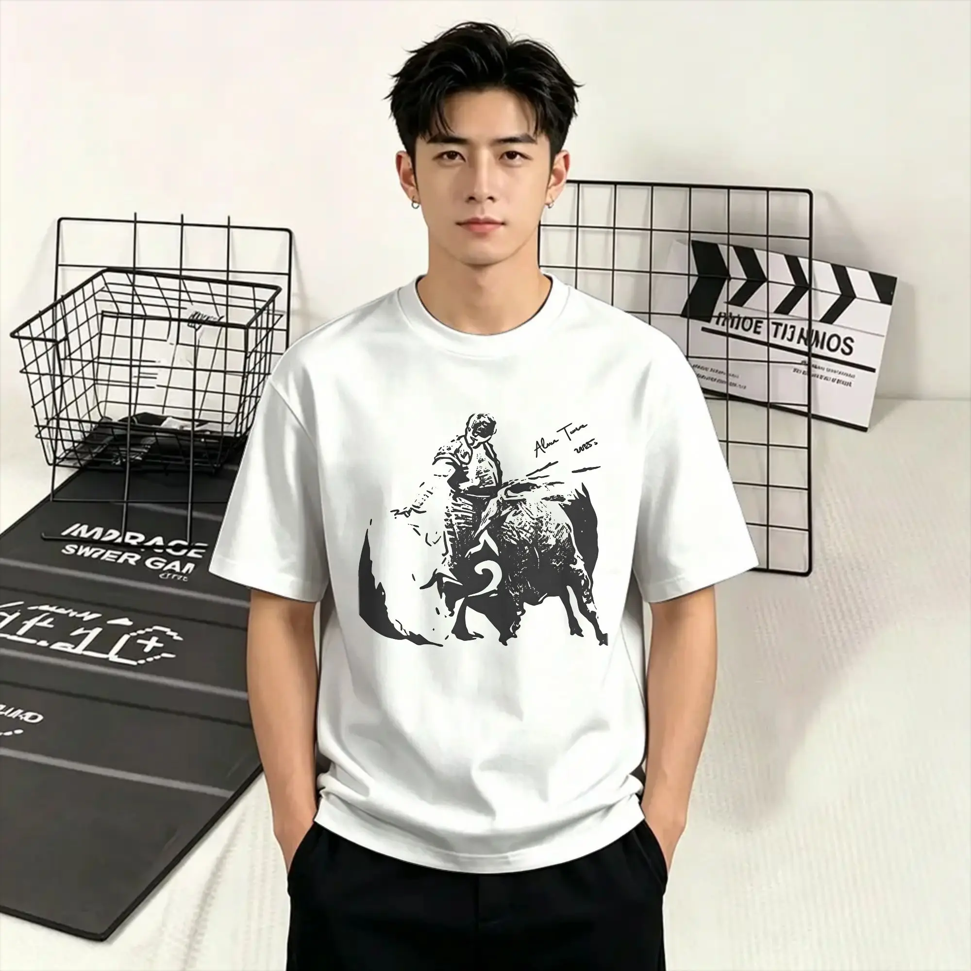 Morante De La Puebla 100% Cotton T-Shirt For Men Summer Matador Vintage T Shirts O Neck Harajuku Tee Shirt Oversized Design Tops