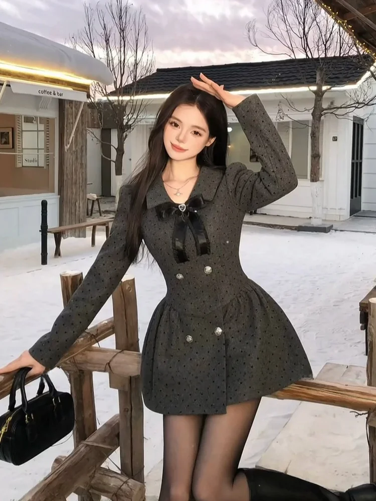 

Юбка женская SYJ ujia Ele в клетку и горошек, приталенная, А-силуэт, с завышенной талией, в корейском стиле, для офиса и повседневной носки