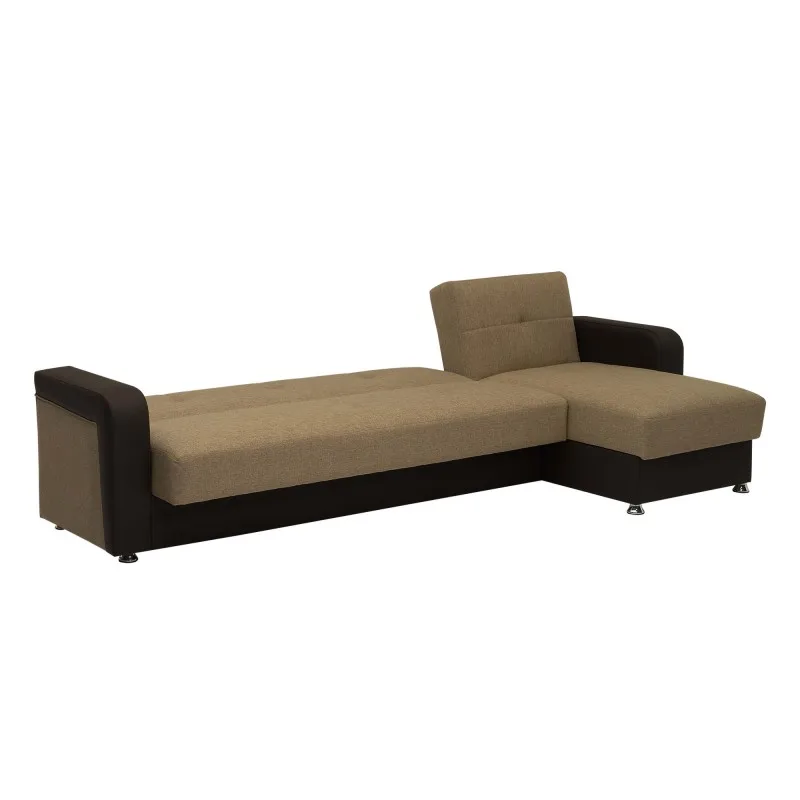 PrimeNest Concorde Collection Upholstered Convertible Chaise Lounge with Storage