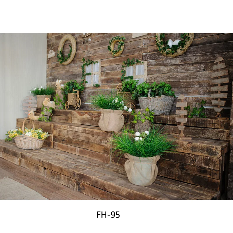 SHENGYONGBAO-بيض عيد الفصح والأرنب الخلفيات التصوير الفوتوغرافي ، صور استوديو الدعائم ، زهور الربيع ، وخلفيات الصور الطفل ، FH-35