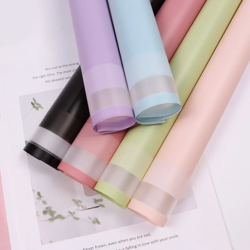 Light Elegant Paper Flower Gift Wrapping Paper,High Transparent, Waterproof Bouquet Paper, Packaging Paper for Business, 58x58cm