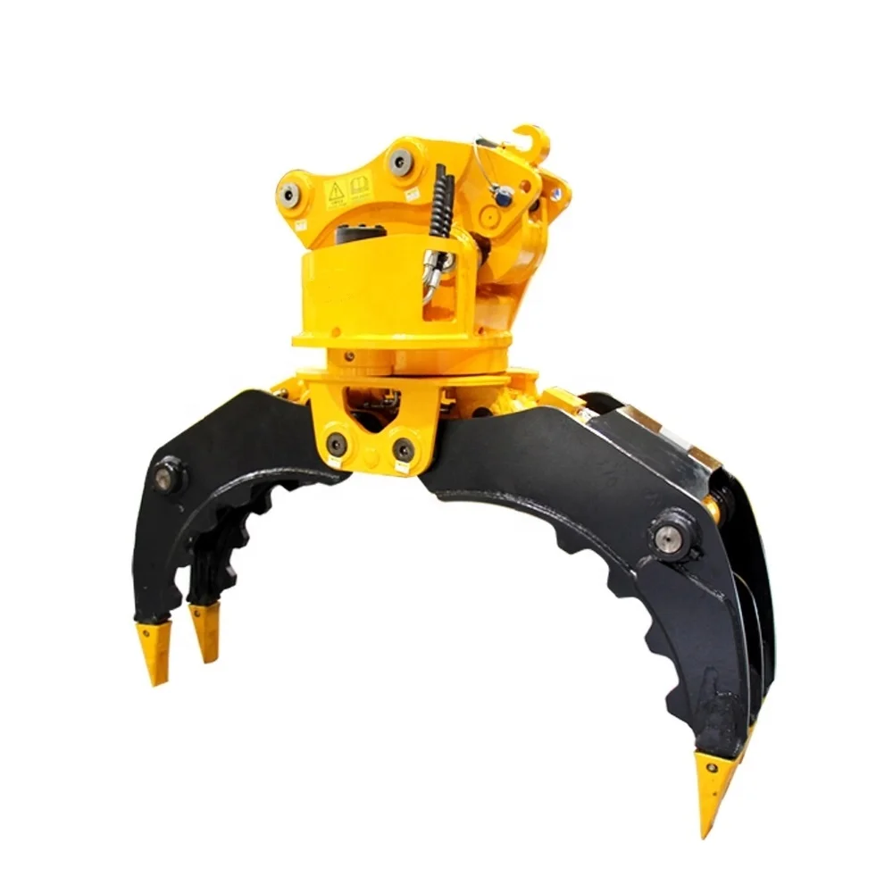 9tons Excavator Hydraulic Rotating Grapple Stone Wood Grapple Log High Quality Industrial Construction Use