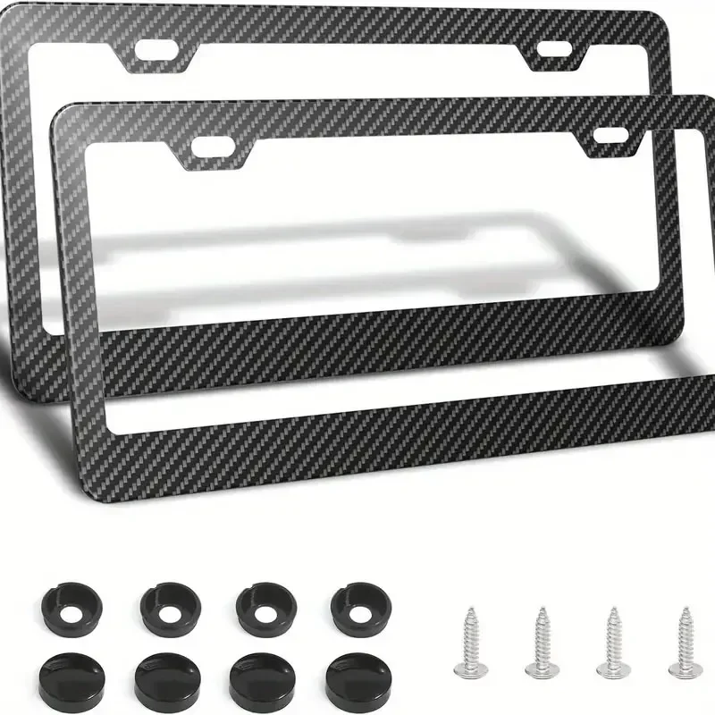 Number Plate Holder Carbon Fiber Car License Plate Frame Holder Car License Plate Frame Label Universal Auto Parts