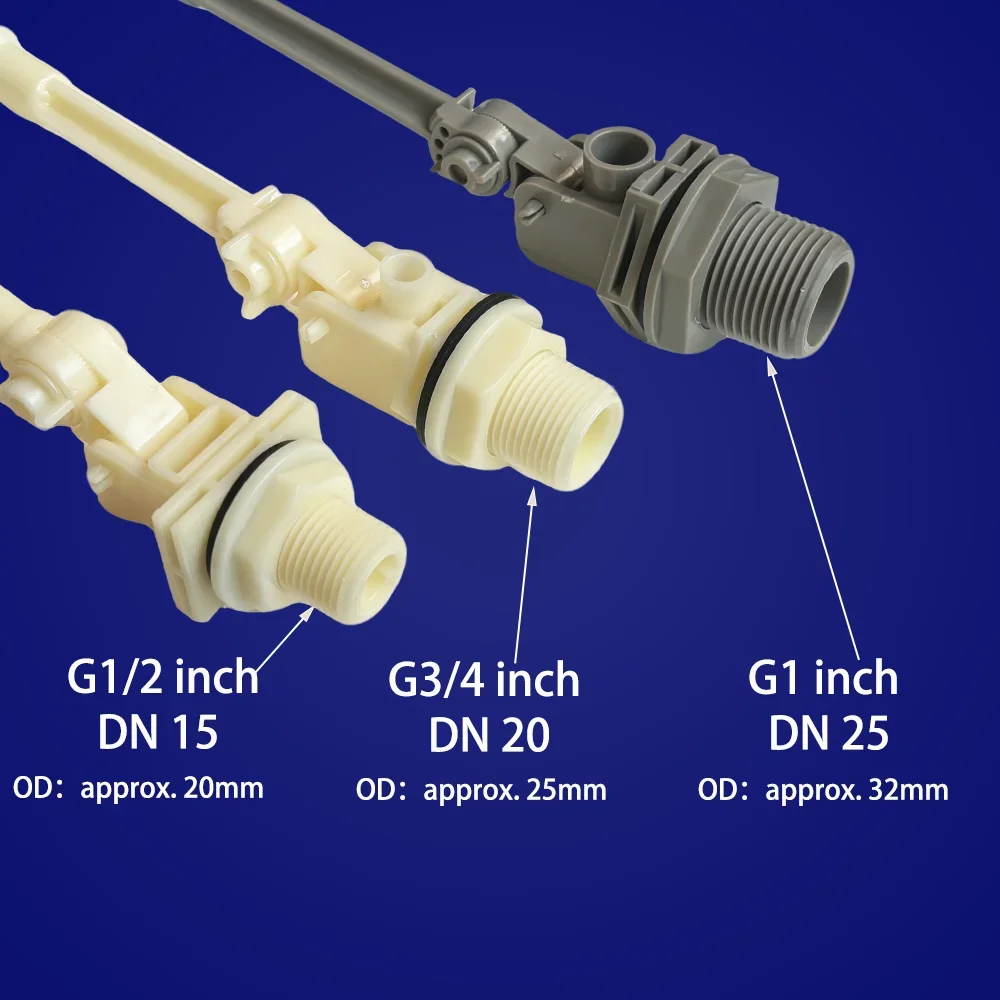 Plastic Float Ball Valve Adjustable Inlet G1/2 G3/4 G1 Inch Thread Water Level Control for Fish Tank Water Tower Livestock Breed