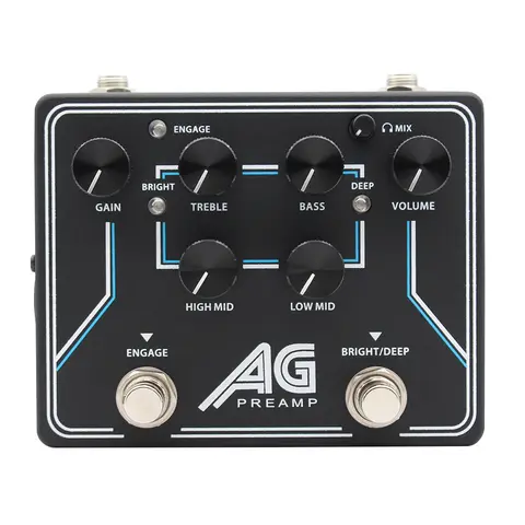 Nuevo Pedal de efecto de bajo preamplificador AG de graves con auriculares EQ de 4 bandas DI salida AUX en respuesta rápida un preamplificador AG Clone Aguilar de tono amplio