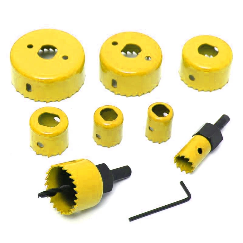 11x Carbon Steel Hole Saws Drill Tool Kit 19-64mm Saw Cup Wood Cutter Drill Bit For Cutting Wood Aluminum Plate Plastic With Box