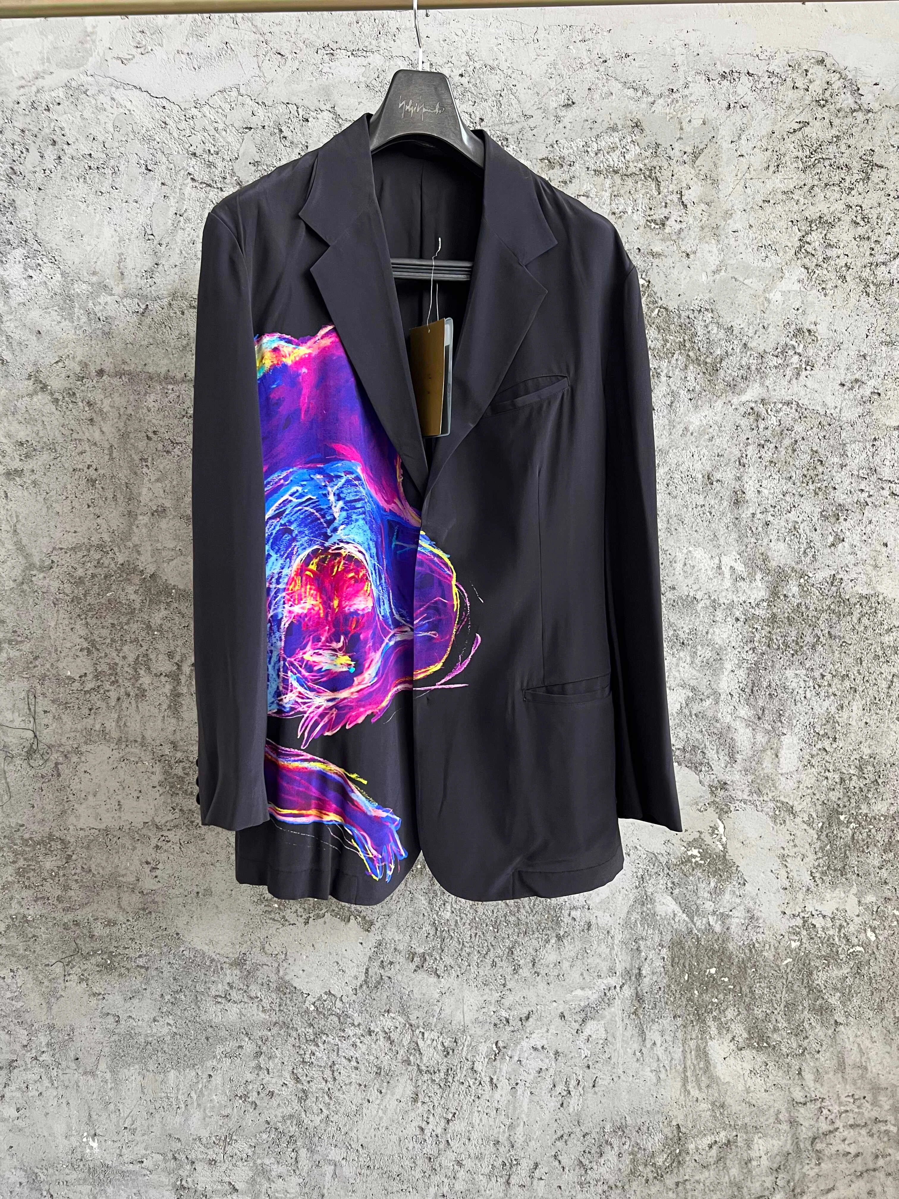 TOP-YAMAMOTO Original Silk Oil Painting Printed Suit Japan Hand-painted Limited Edition