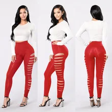 

WY6266 popular European and American sexy side hole sports leggings/sweatpants