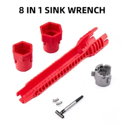 8 In 1 Multi Key Flume Magic Wrench Sink Plumbing Tools Magic Wrench 5 in 1 Multifunctional English Key Plumbing Wrench Tool