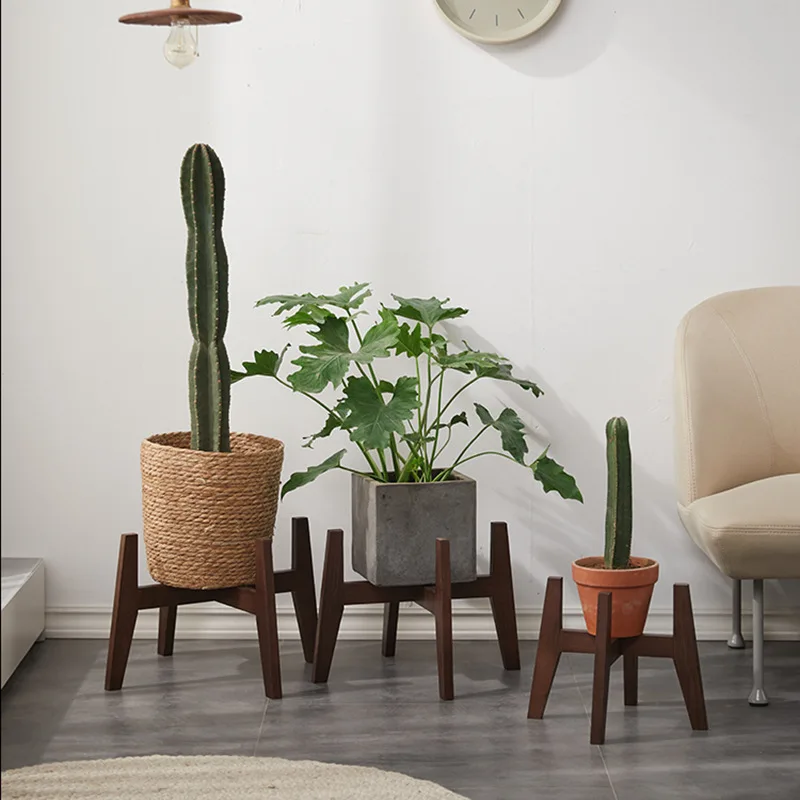 Floor-to-ceiling Flower Stand Nordic Simple Living Room Balcony Flower Pot Green Dill Flower Stand Beech Fish Tank Stand