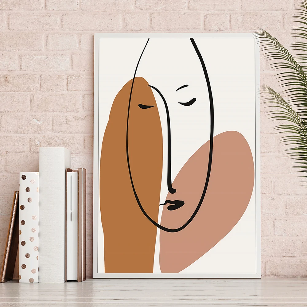 Minimalist Abstract Woman Canvas Painting Morandi Style Poster and Print For Living Room Home Porch Decoration Wall Art Mural