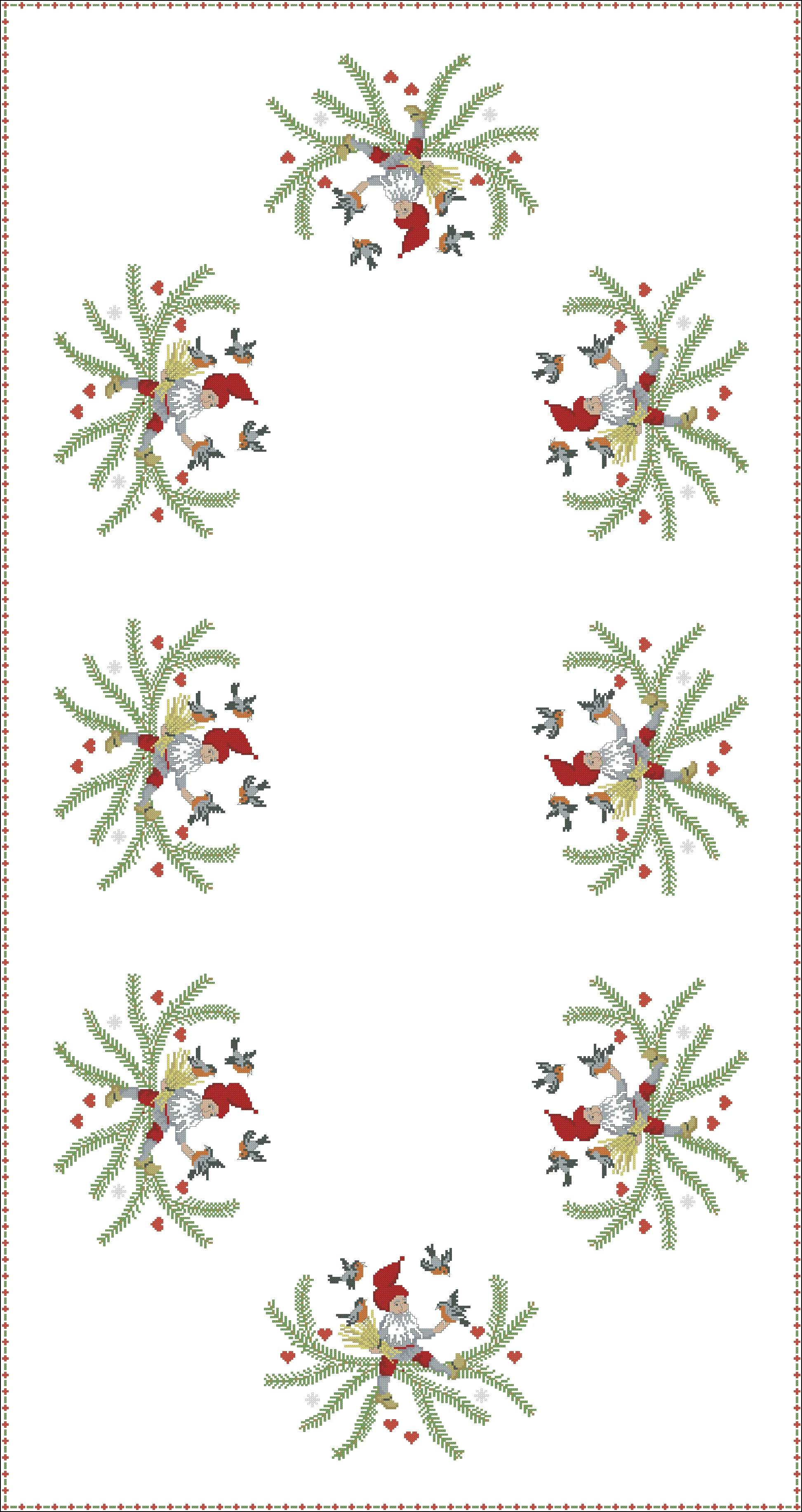 67-Permin-santa Tablecloth 80-143 Needlework Kit  Cross stich unPainting Set Cross Stitch Kits Cross-stitch Embroidery