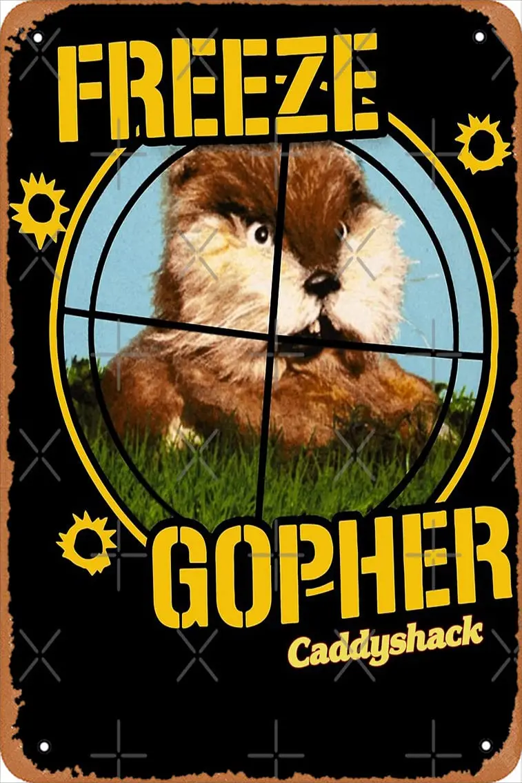 Caddyshack Film Freeze Gopher Poster Metal Tin Sign Vintage 8x12 Inch
