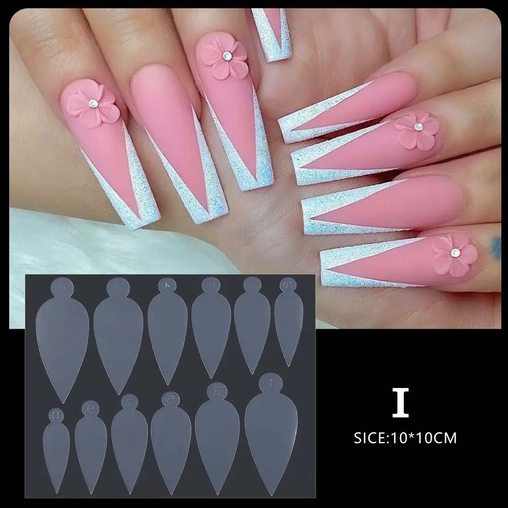 Nageldecoratie Nagelvormsticker Valse tips Manicureaccessoires Siliconen nagels Schimmelpad Franse lijn Nagelstickers