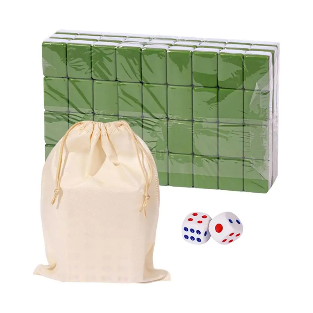 24mm Mahjong Set Mini Traditional Trip Board Game With Storage Bag Portable Table Game With 146 Melamine Resin Mahjong Tiles For