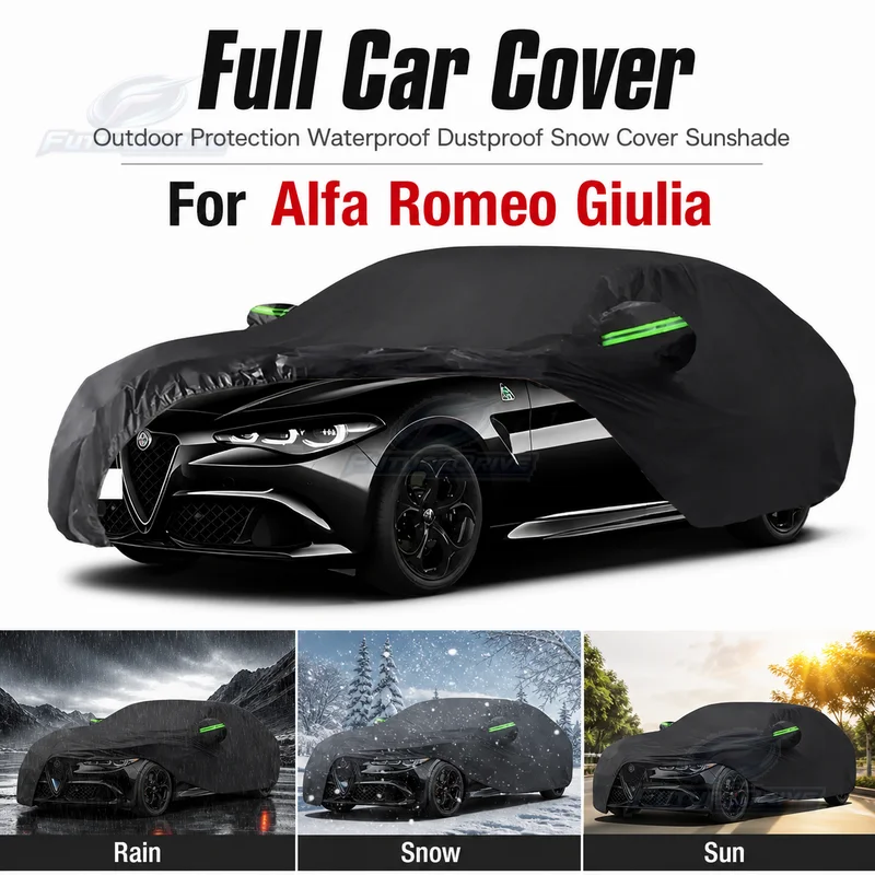 For Alfa Romeo Giulia Full Car Covers Outdoor Protection Waterproof Dustproof Snow Cover Sunshade Car Accessories 115 Characters