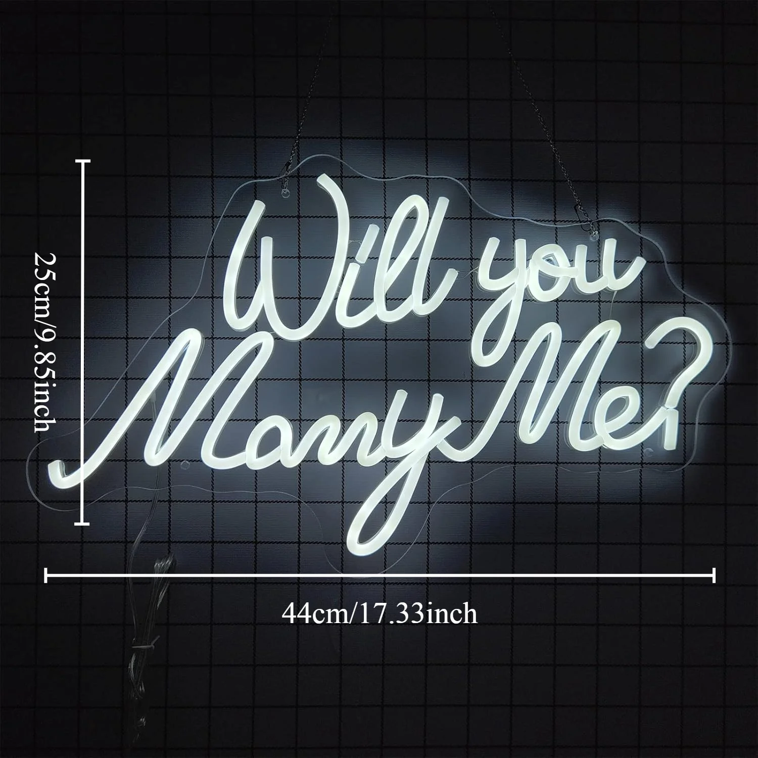 Will You Marry Me Light Advertising Dimmable LED Neon Lights Sign for Wall Decor USB Powered for Weeding Proposal Birthday Party