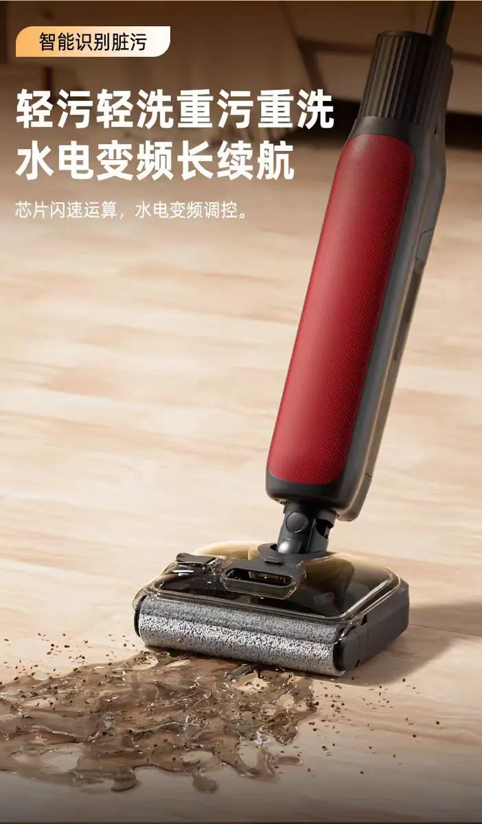 For Cordless Floor Washer with Hot Air Drying Electrolytic Water Self-Cleaning Traction Suction Mop for Hardwood Tile Home
