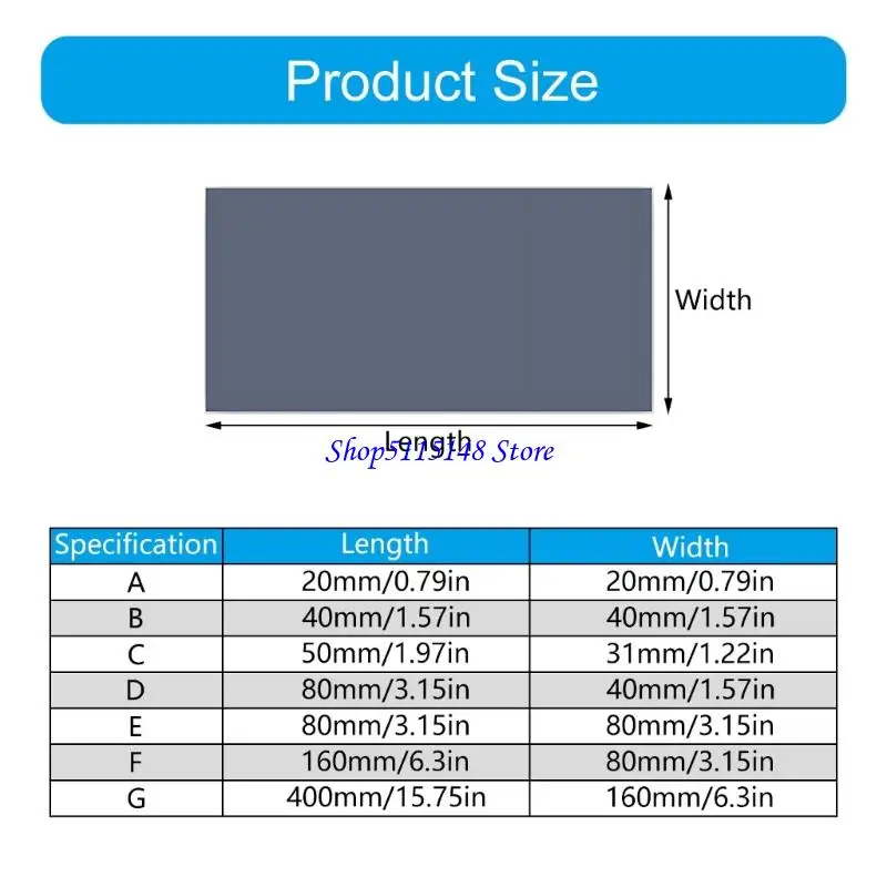 F3MA PTM7950 열 패드 PTM 7950 위상 변경 GPU CPU 히트 싱크 냉각 전도성 냉각 패드 다양한 크기