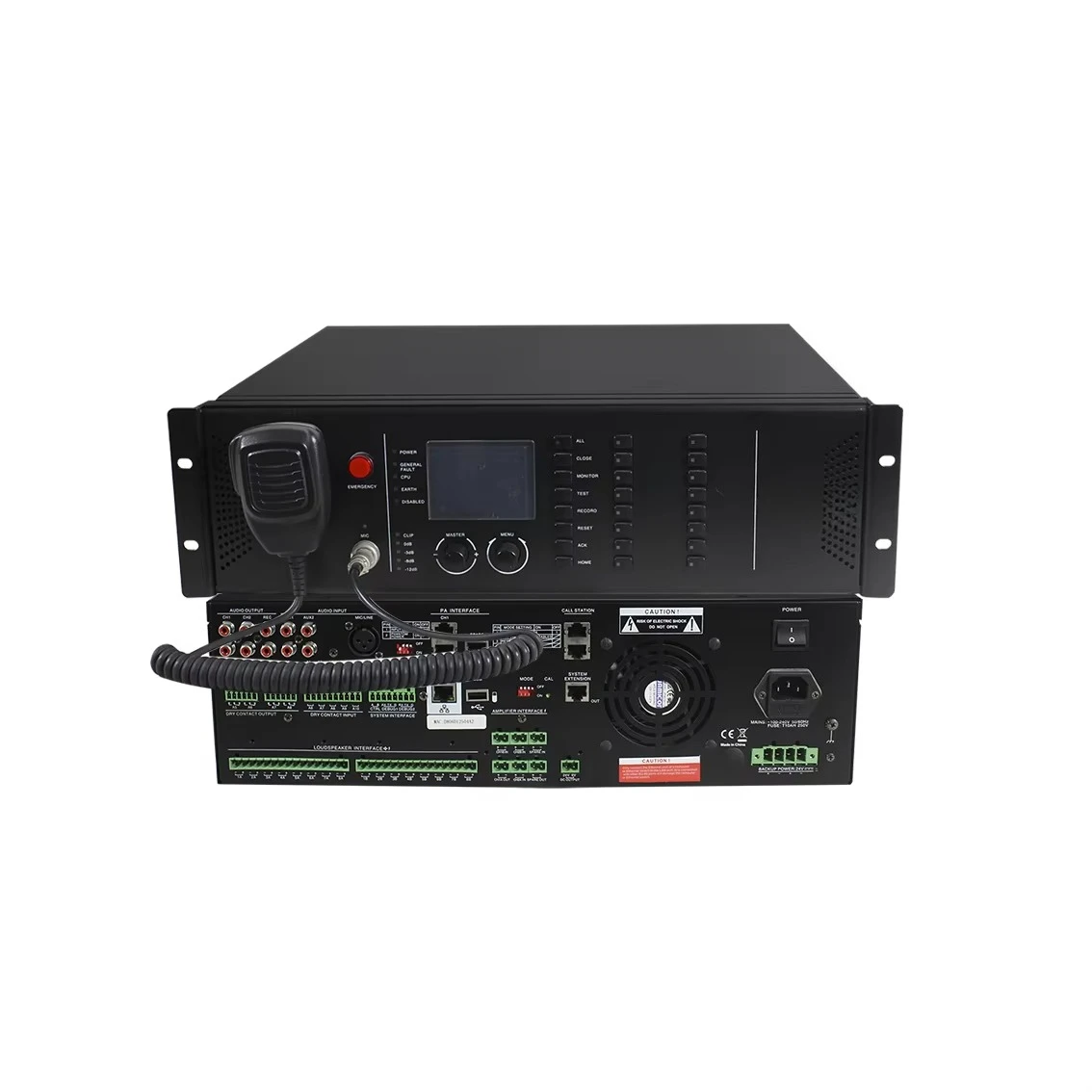 Voicewell EN 54 Public Address Voice Alarm System Integrated MCU Microphone Audio Storage Zone Control Timing