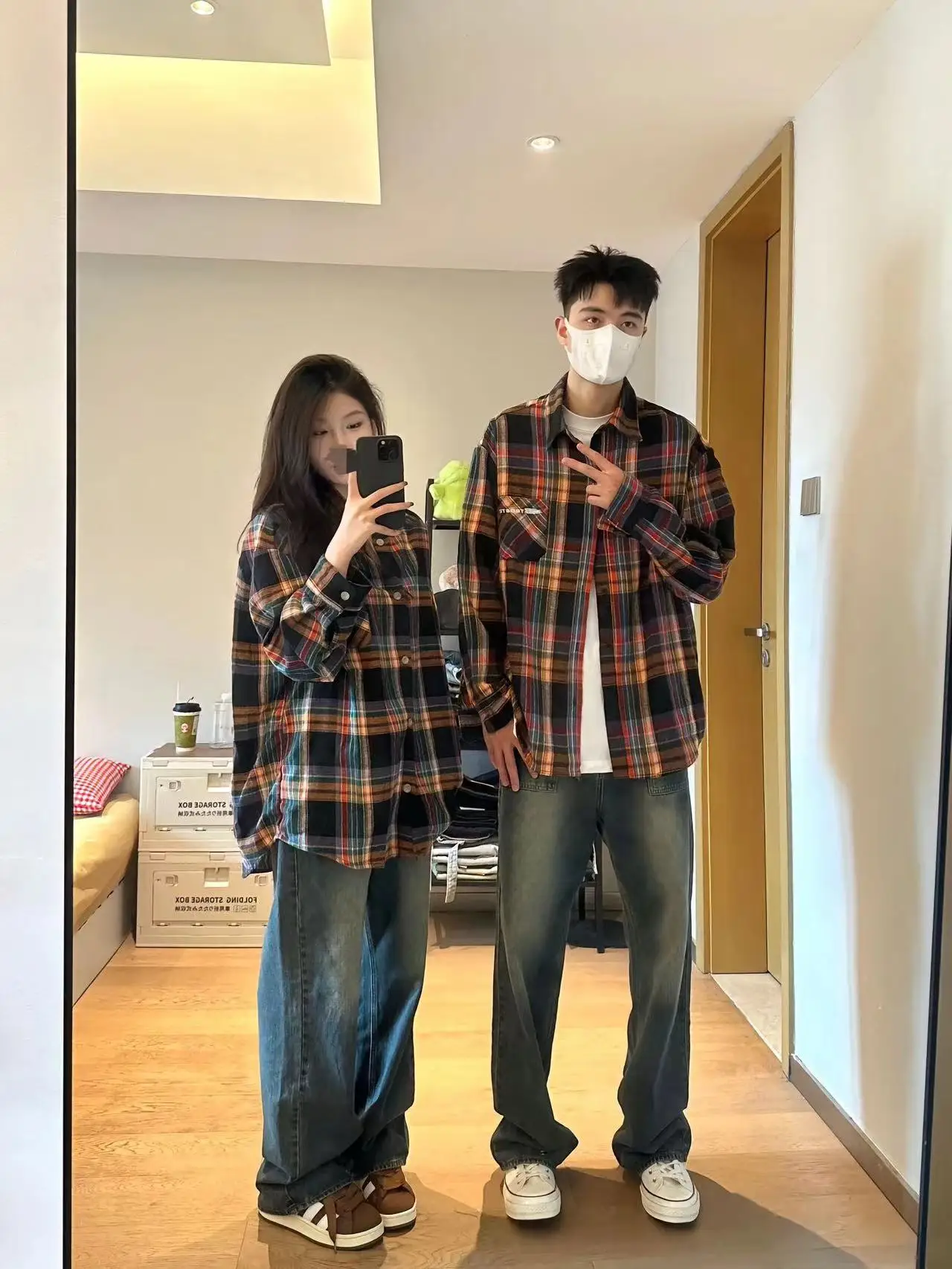 

2024 Spring Autumn Men's Retro American Plaid irt Loose Casual Color Blo Trendy Long Sve Busin Casual Cotton irt