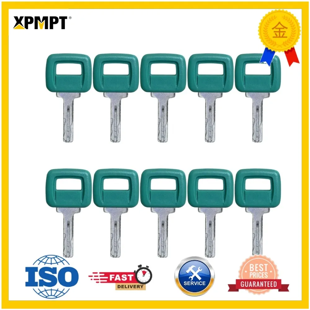 10PCS Heavy Equipment Keys Laser Cut for Volvo Key 11039228 for Volvo Loader Haul Truck Models A25D A35C A35D A40 A40D