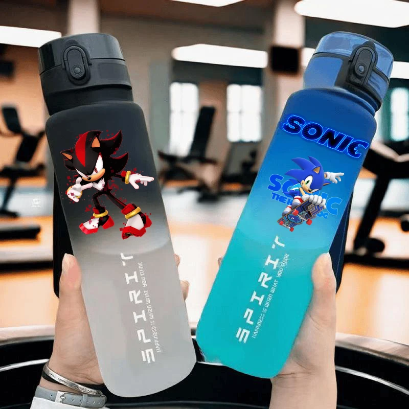 

800ml Soniced Gradient Water Bottle Large Capacity Portable Water Bottle Cute Cartoon Anime Pattern Water Bottle Birthday Gift
