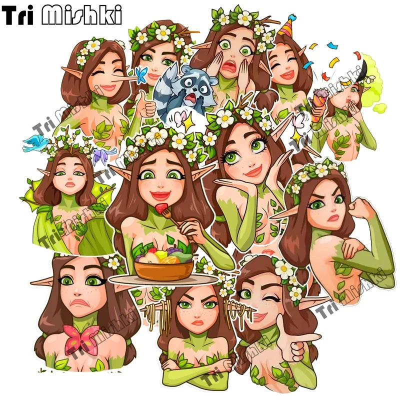 Tri Koshki Zk1 Forest Nymph Set of Stickers for Telegram Wall Sticker Waterproof Decal Pvc Home Decoration Kids Room Door