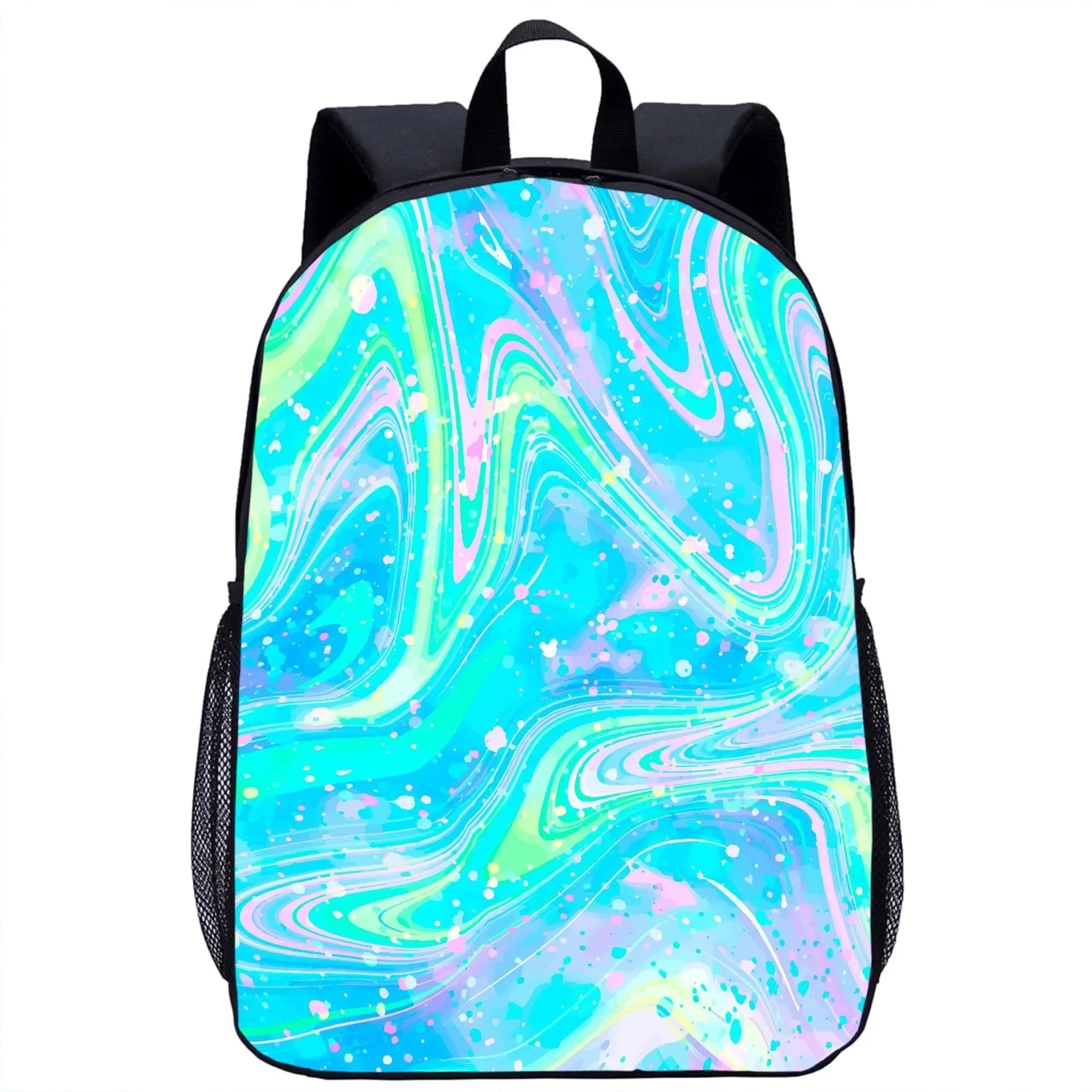 Bellissimo sfondo di colore zaino ragazza ragazzo scuola zaino moda Cool 3D stampa adolescente borsa da viaggio per Laptop borsa da scuola da 16 pollici