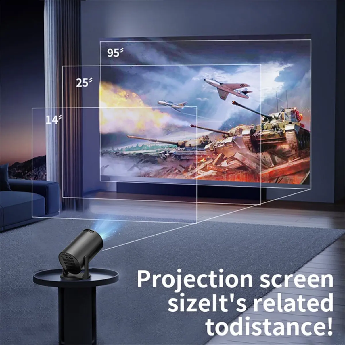 A46U Small Projector LED Video Projector Bluetooth Wireless Fidelity TYPE-C 8000lm Brightness for Laptop PC Smartphone
