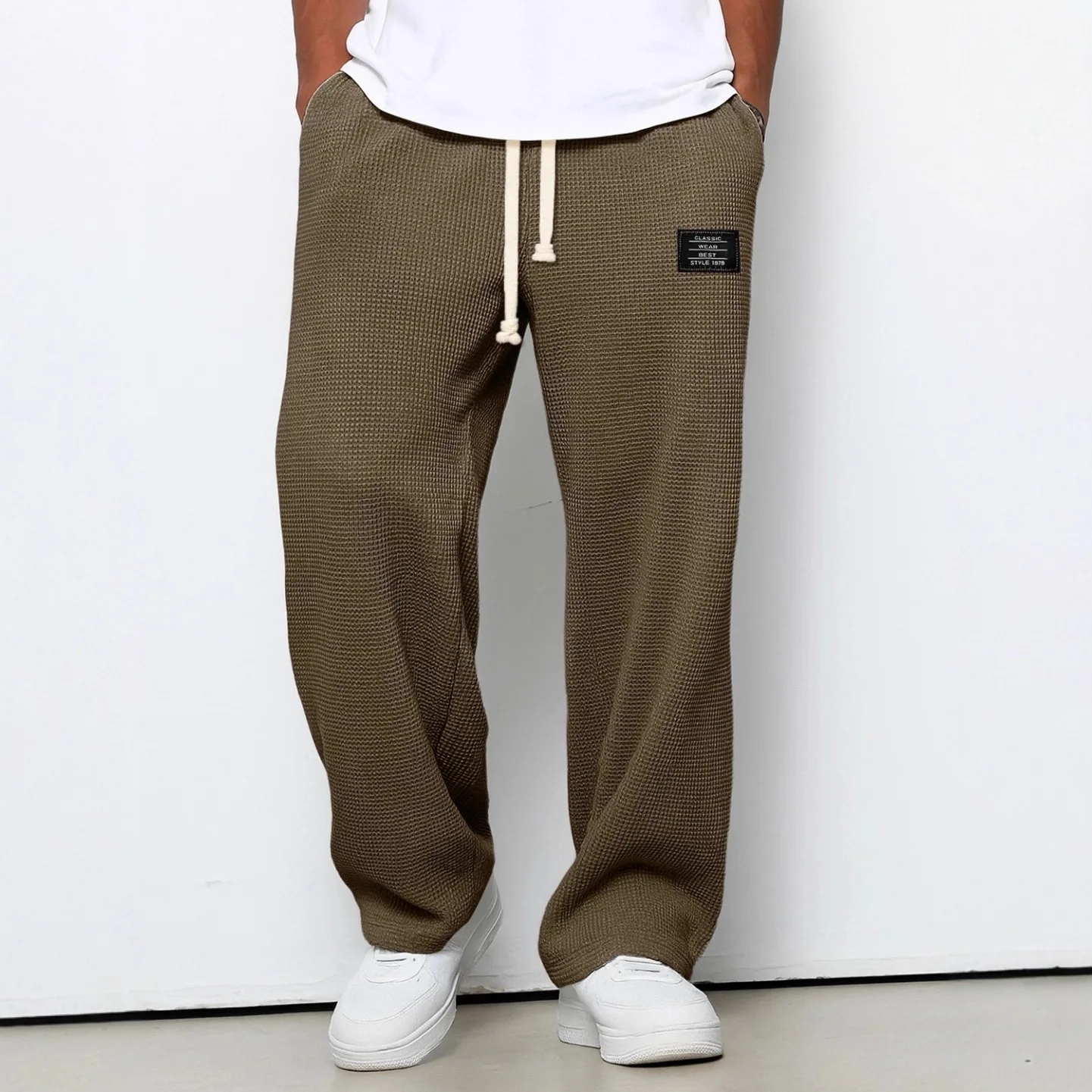 

2026 Men's Spring and Autumn Trend Brand Drape Straight Sweatpants Wide Leg Sports Casual Pants