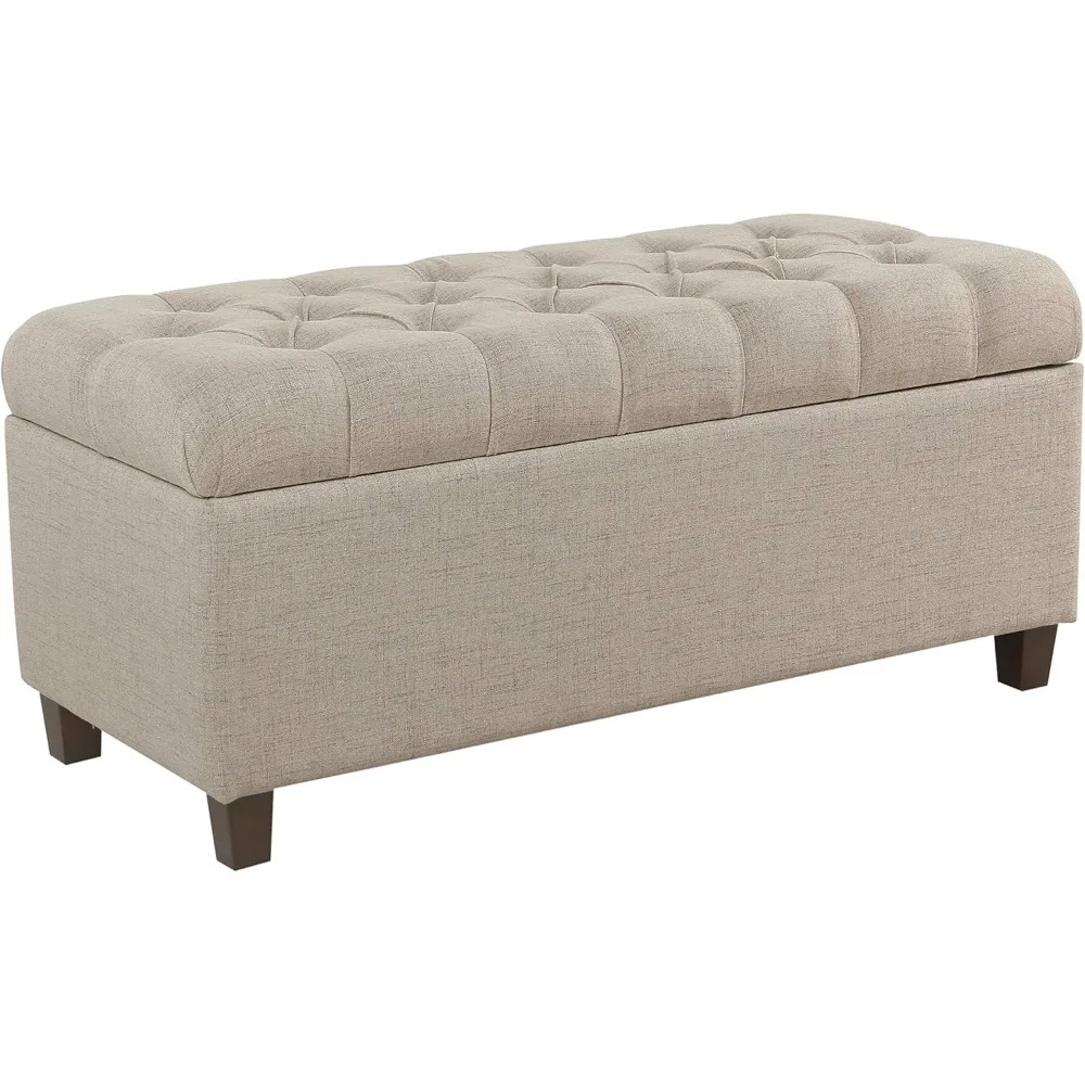 

Homepop Home Decor | Tufted Ainsley Button Storage Ottoman Bench with Hinged Lid | Ottoman Bench with Storage for Living Room &