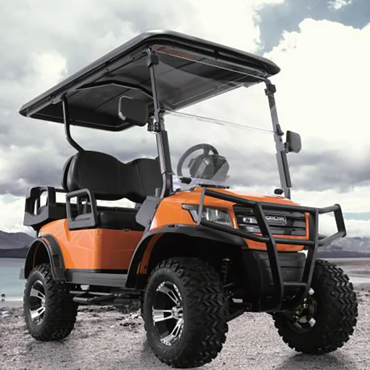 E918-2+2.G  Brand Electric Golf Cart  4 Passengers Golf Hunting Cart Rear 2 Seats Electric Golf Cart with Professional Meter