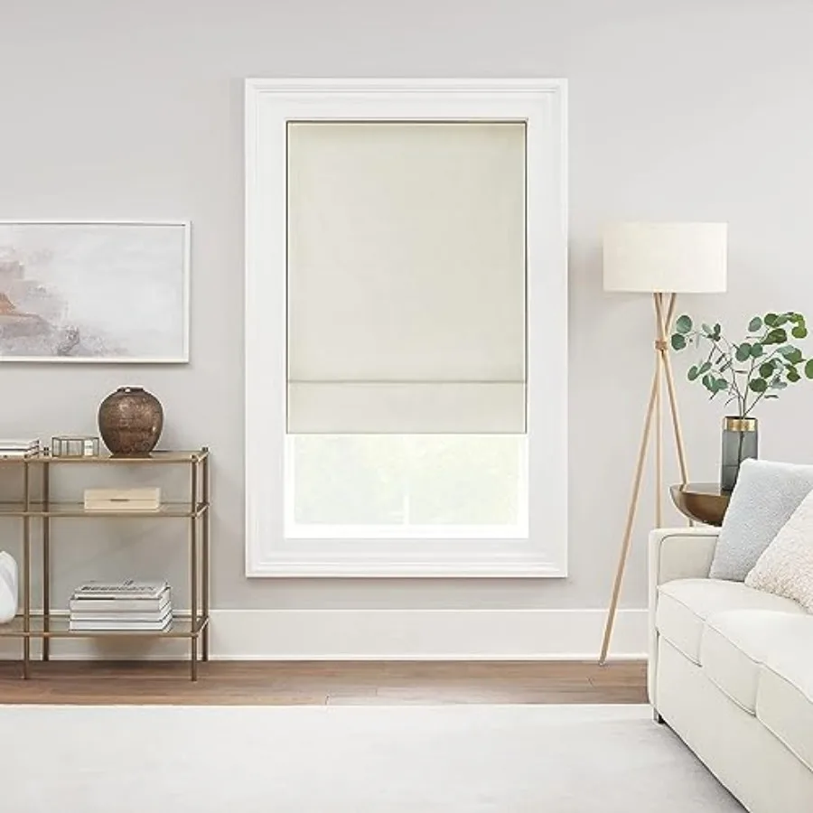 Drew Roman Shades for Windows, Cordless 100% Blackout Shades, 23 in Wide x 64 in Long, Noise Reducing, Energy Efficient and Tex
