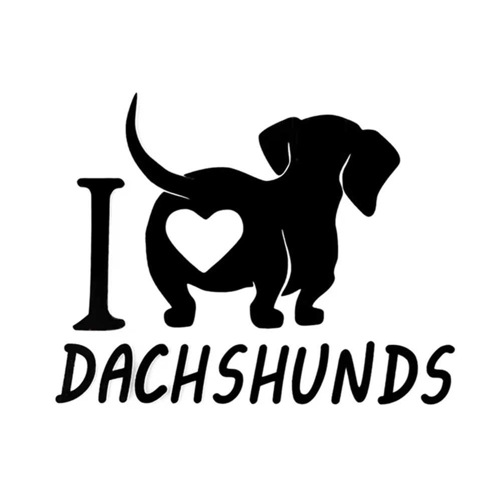 

Dachshund Dog Lover Vinyl Decal, Pet Theme Sticker for SUV Truck Van in Black Silver, Waterproof Auto Exterior Decor
