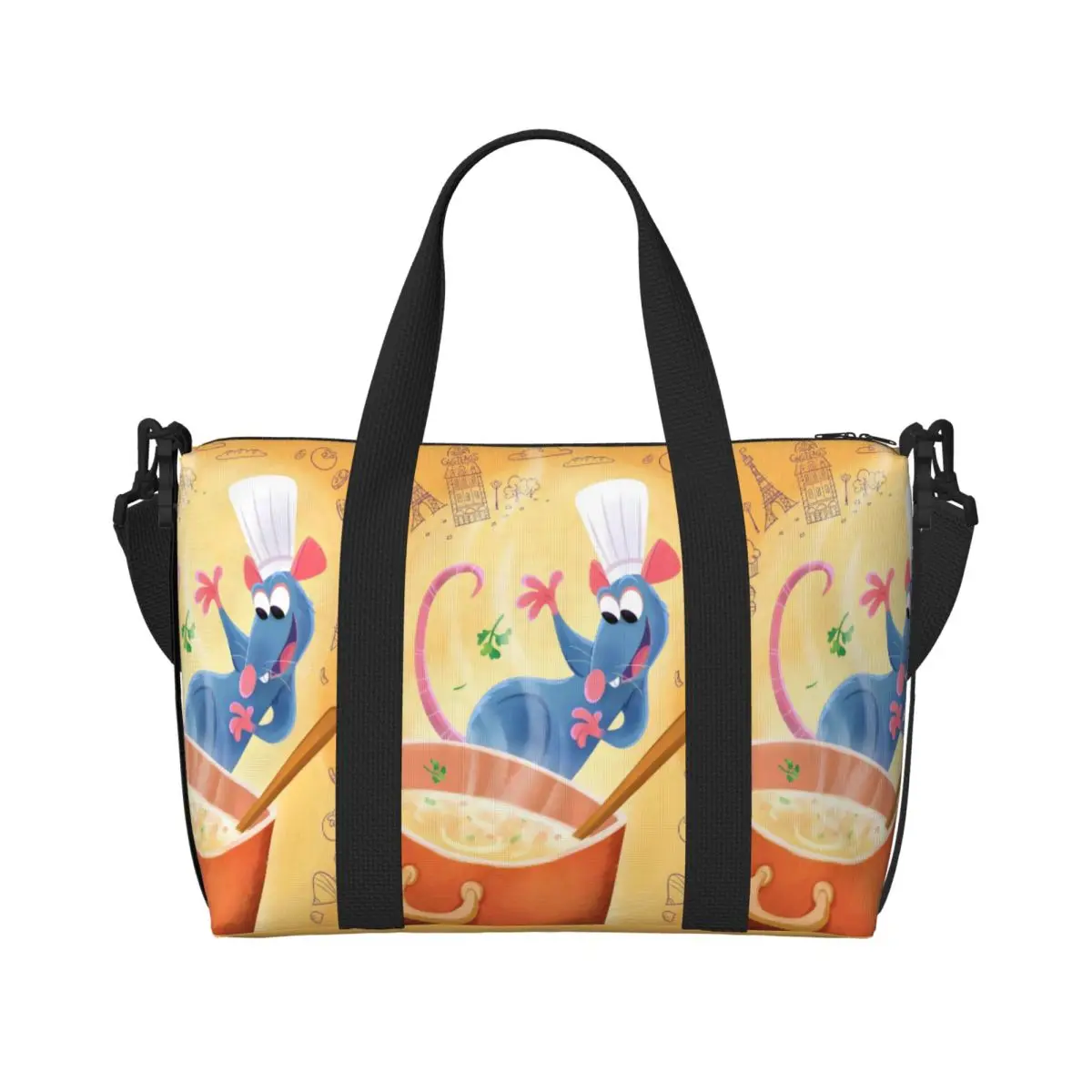 

Пляжная большая сумка Рататуй на заказ, женская пляжная дорожная сумка в стиле аниме с большим отделением для спортзала