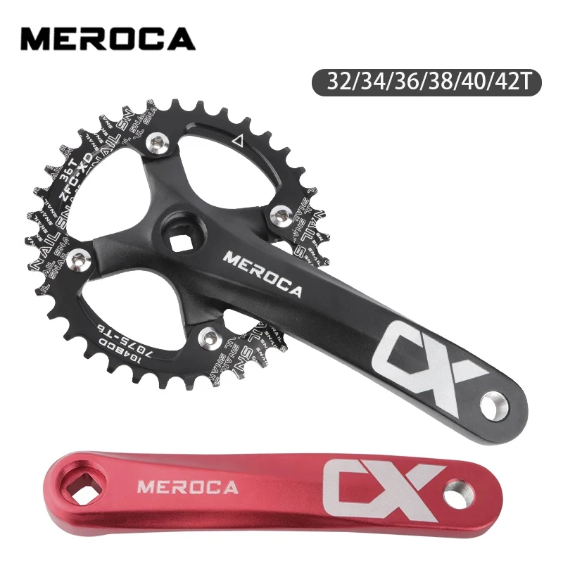 CX Square Hole Bicycle Crankset 104BCD Aluminum Alloy IXF Square Hole Mountain Bike Crankset 170mm 32T/34T/36T/38T/40T/42