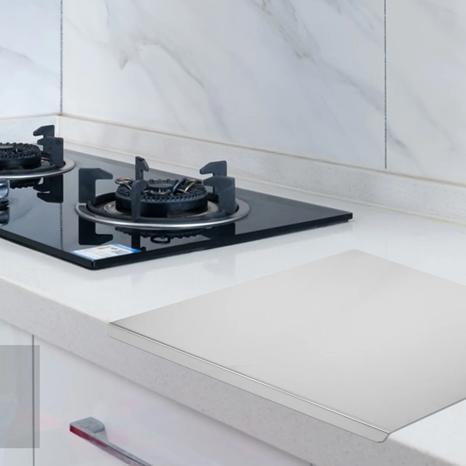 

Food Grade Stainless Steel Cutting Board 30x40cm Thick 1.5mm Double Sided Kitchen Worktop Pizza Vegetable Meat Chopper