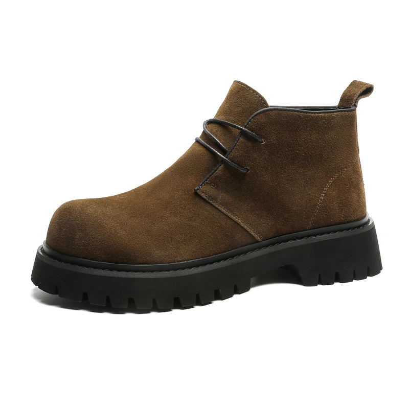 

GIOIO Мужские осенне-зимние рабочие ботинки с флисовыми теплыми ботинками на толстой подошве в сочетании с повседневной кожаной обувью