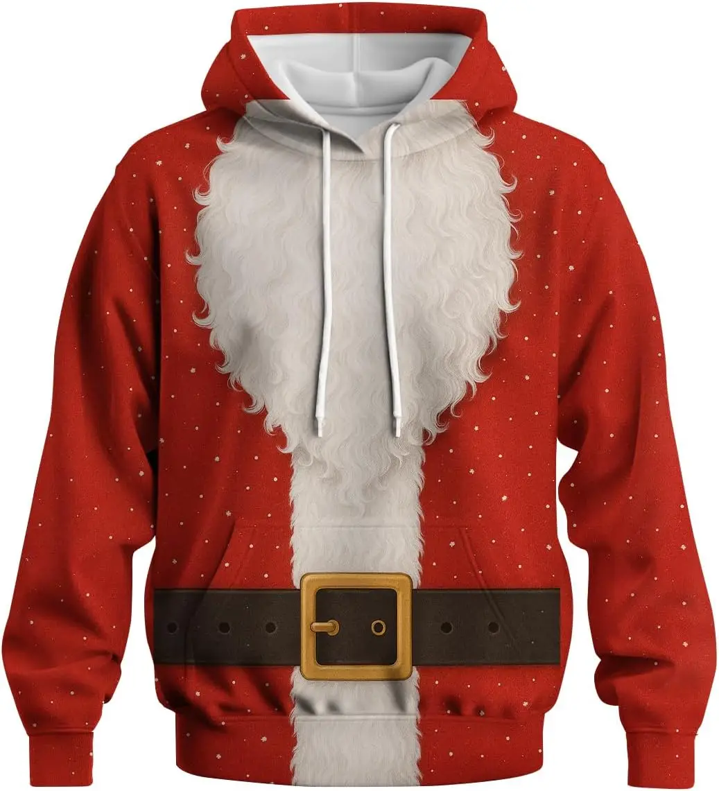 

Funny Christmas Theme Hoodie For Men And Women Cosplay Santa Claus Pullover Autumn And Winter Casual Loose Sweatshirt Party Top