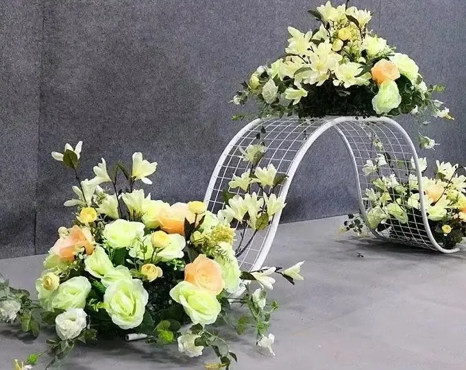 Ein Muss für Hochzeiten, Festivals und Partys! S-förmige große Wellen-T-Bühne mit Blumendekoration, 6 Stück – Detail 11