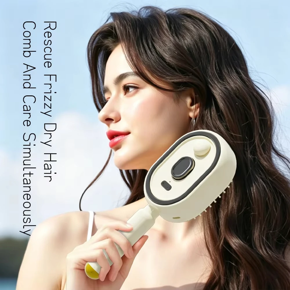 Electric Spray Air Cushion Comb for Women Retractable Hair Massage Brush for Thick Fine Curly Hair Electric Steam Brush for Hair