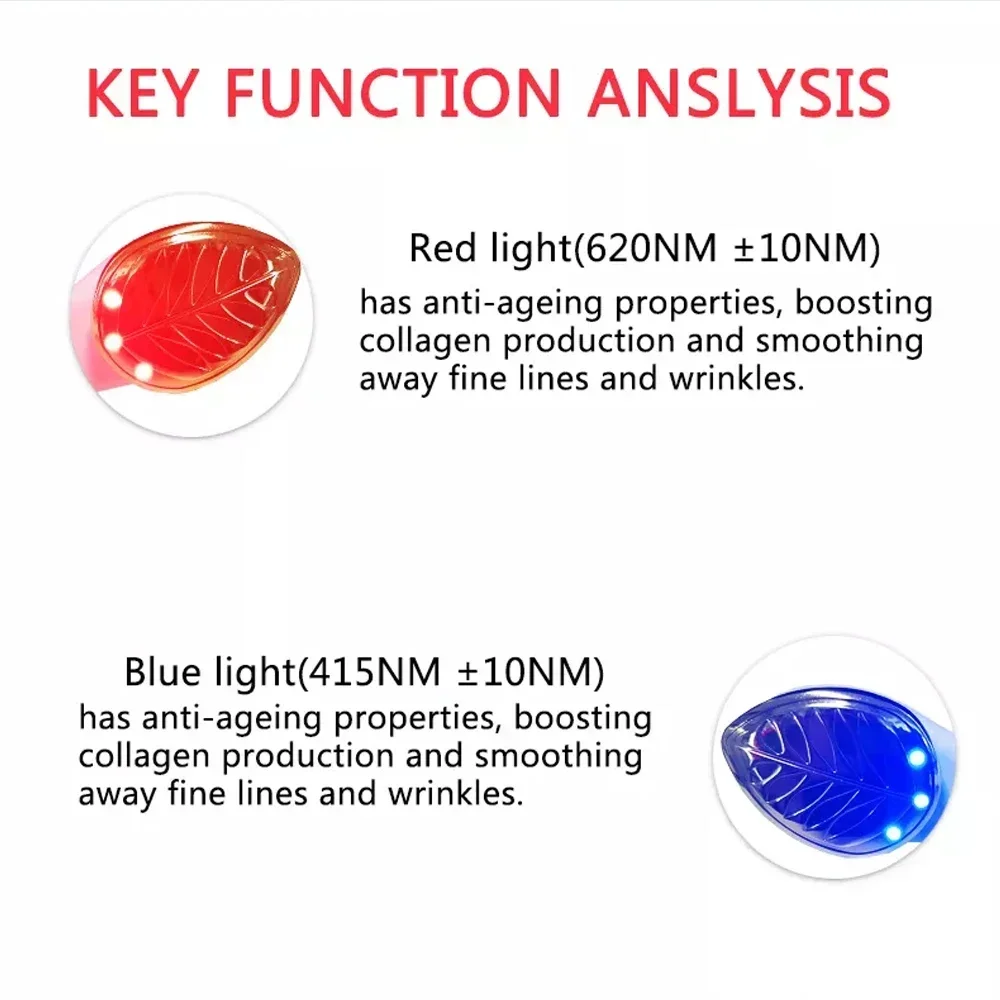 EMS Microcurrent Face Lifting Massager Eye Facial Vibrating Massage Device Red Blue Light Therapy Anti Wrinkle Galvanic Machine