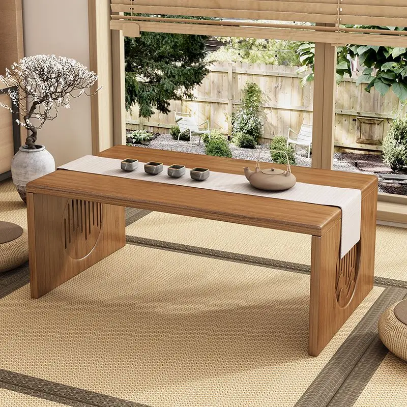 Folding Bamboo Low Tea Table Coffee Table No Assembly Space Saving Bay Window Tatami Floor Table Home Living Room Furniture
