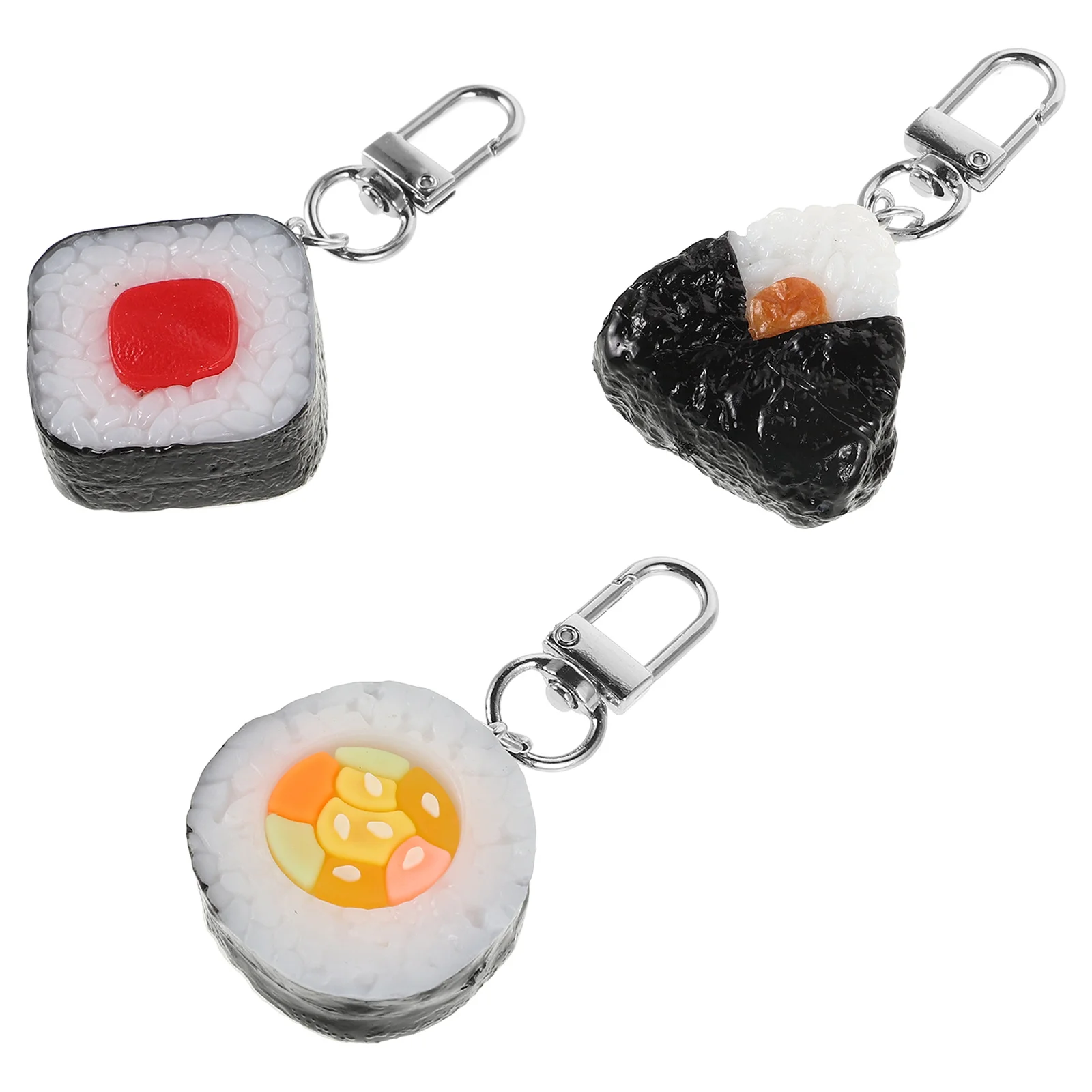 

3Pcs Sushi Keychain Pendant Realistic Vibrant Colors Lightweight Hanging Charm for Bags Backpacks Food Keychain