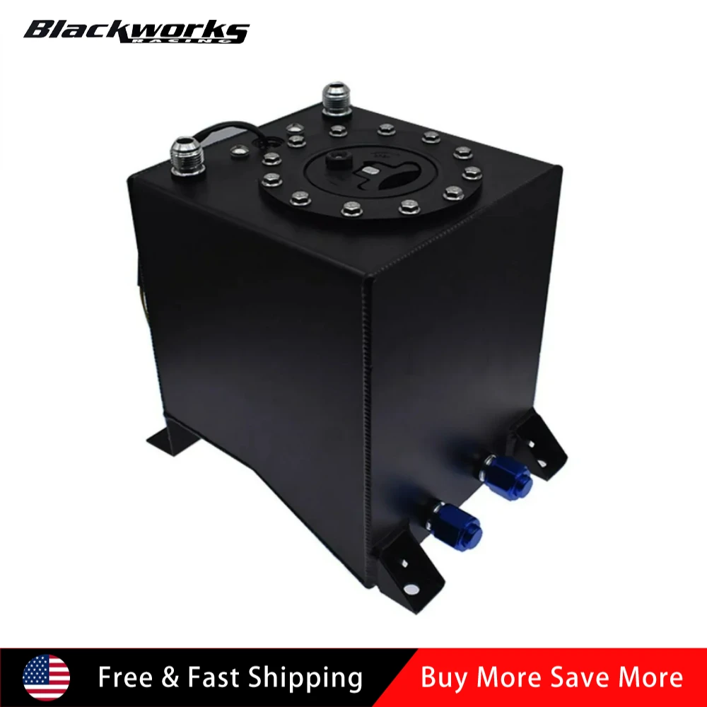 

2.5 Gallon 10L Fuel Cell Gas Tank & Level Sender Aluminum Racing Black for Track Cars for Truck for SUV