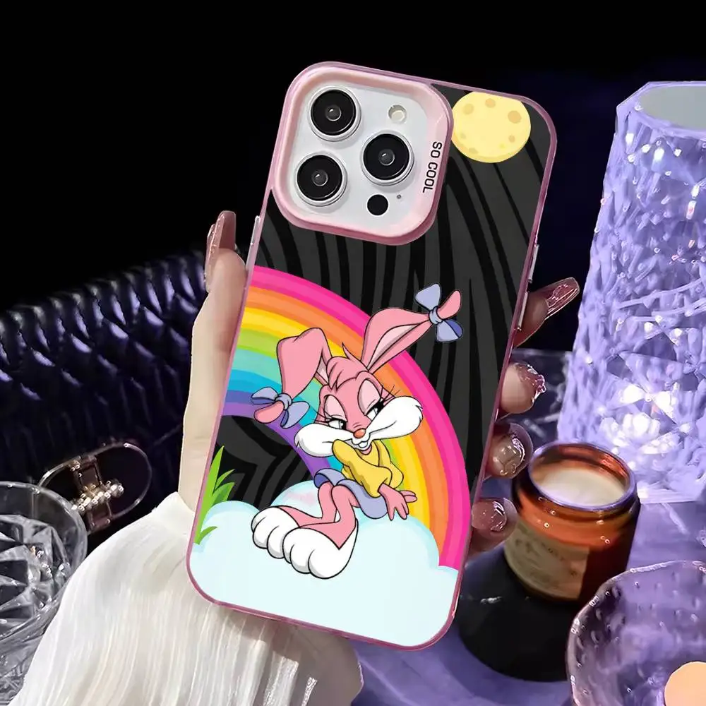 Lola b-lapin coque de téléphone pour iPhone 16,15,14,13,12,11,Mini,Pro,MAX rose mat housse antichoc